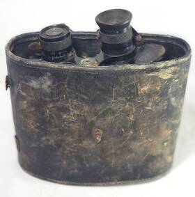 112276 Leitz Vintage Ww2 Era German Wetzlar Binoculars 6xl25 With Leather Case No Lid