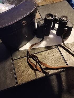 496515 Leitz Vintage Wwii E. Wetzlar 8x30 Binuxit Binoculars Without Rig. Leather Trav.bag