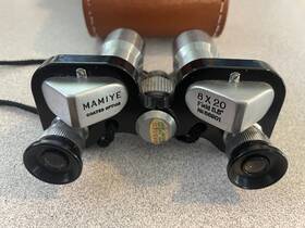 86901 Mamiye Vintage Maniye Binoculars 8x20 Field 5.5 Coated Optics Stainless Japan Rare