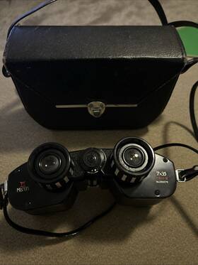 230578 Manon Vintage Binoculars 7 X 35 Field 8 No. With Case