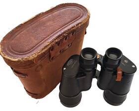 42615 Mariner E-19 Vintage Binoculars 375 At 1000 Feet - Leather Case For Parts