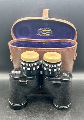 21725 Mayflower Vintage Fully Coated Zoom 7x-12x40 Binoculars In Leather Case. Read