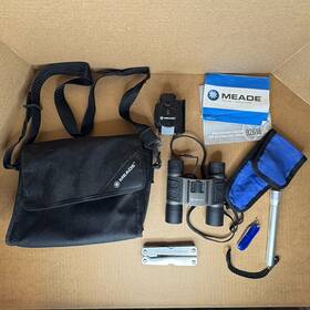 92618 Meade Binoculars Compact - Set With Compass Penlight Knife Tool Case And Inst