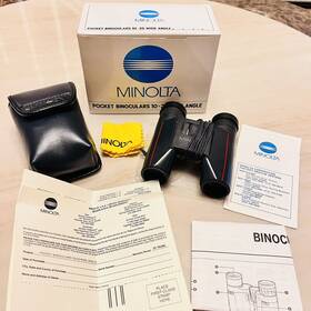 Minolta 043325900310 Pocket Binoculars 10x25 6.5 Wide Angle Multi-coated With Leather Case