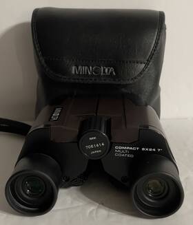 7081414 Minolta Compact 8x24 7 Inch Binoculars With Soft Storage Case
