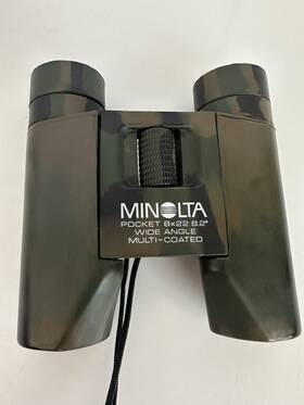 Mk1622249 Minolta Pocket 8x22 8.2d Wide Angle Multi-coated Binoculars With Camo Belt Case