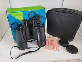 67-7044 Montgomery Ward Zoom Binoculars 10x50 297ft At 1000yds Vintage Case Book