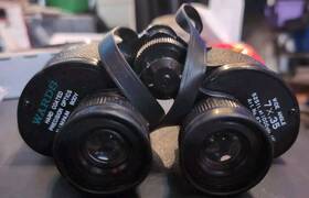 67-7-7024 Montgomery Wards Vintage 7x35 Binoculars Wide Angle 525ft Coated Optics Precision Aluminum