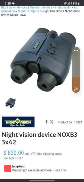 Noxb3 Night Owl Optics Nightowl Infrared Vision Binoculars
