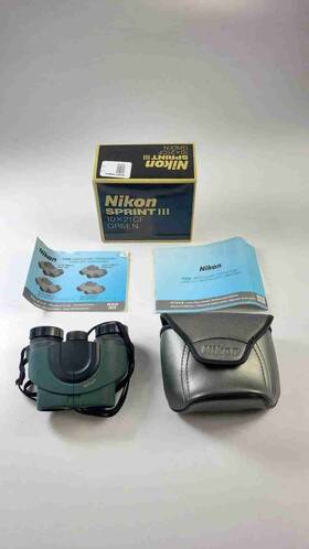 Nikon 018208073733 Sprint Iii Binoculars - 10x21 Cf Green With Case Manual And Box