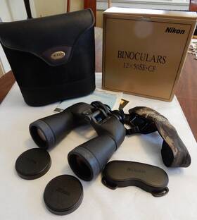 12x50se-cf Nikon Binoculars With Case/covers/manual/strap Black Japan Euc