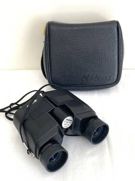 556750 Nikon Binoculars Vintage With Case 7 X20 7.1 Compact Black
