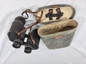 570349 Nippon Kogaku Vintage Novar Japanese 7x49 Binoculars Tokyo No With Case