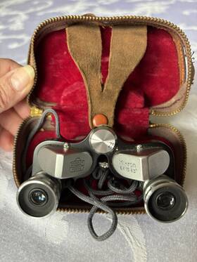 659337 Nippon Kogaku Vintage Milton 6 X 15 8.3 Binoculars And Original Leather Case