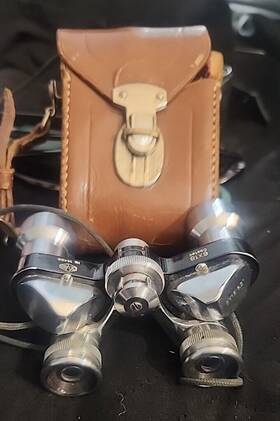 14488 Ofuna Rare Prism 6 X 18 Compact Vintage Binoculars With Leather Case
