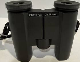 Pentax 7x21hd Compact Foldable Binoculars 7x21mm Roof Prism Black With Case Vintage