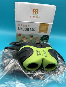 Playbea 850032828024 Binoculars Kids 8x Magnification Focus Wheel Shockproof Lightweight
