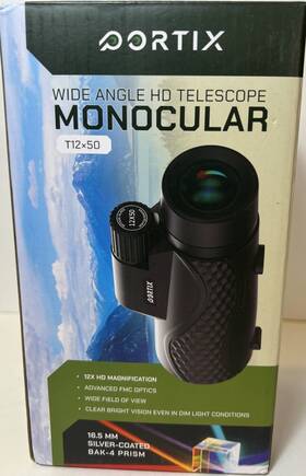 T12x50 Portix 850027296326 Monocular Wide Angle Hd Telescope