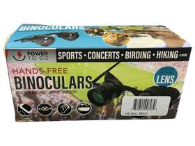Power To Go 854892008039 Hands-free Binoculars With Case Adjustable Nose Pads Ear Cushions By