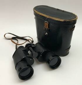 17521 Raleigh Vintage Coated Optics 7x50 Binoculars With Leather Case Ak No. 7007