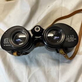3600542 Regency Vintage 7x35 Binoculars Leather Strap Made In Japan No