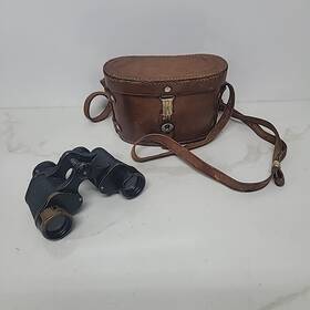 112059 Renox Vintage Occupied Japanese Binoculars 6x25 With Leather Case Toko Rare