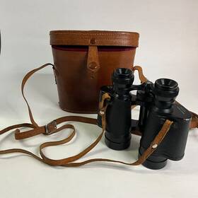 50207 Ruby Vintage 6x35 Coated Lenses Field Binoculars With Leather Case/tether