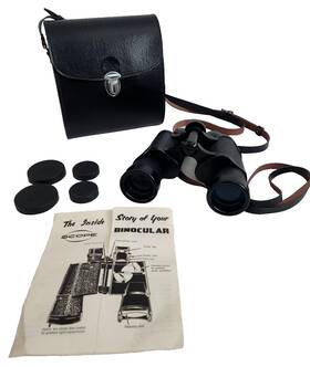 M-0505330 Scope Binoculars 7x35 Full-size With Black Carry Case Japan Vintage Birds Game
