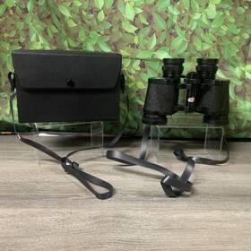443.25111 Sears Vintage Binoculars 7x35mm Coated Optics Black Wide Angle With Case