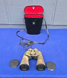 473.25810 Sears Vtg Discover Zoom Quick Focus 10x-40x-60 Binoculars With Case And Strap Japan