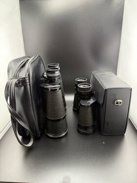 No583 Sears Vintage Lot Of 2 -sears 7x35 Wide Angle And Stellar 10x50 Binoculars Japan Korea