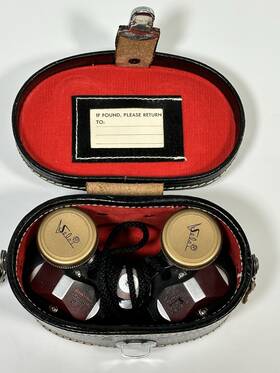 145290 Selsi Vintage Compact Binoculars Lightweight 6x25 With Leather Case Japan