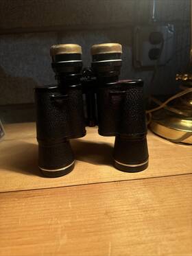 19890 Selsi Vintage Luminous Lightweight 7x35 Amber Coated Binoculars With Case