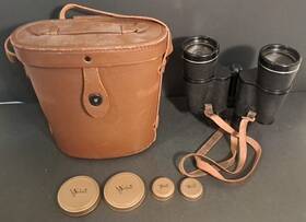 20693 Selsi Binoculars Amber Coated Optics 10x50 Wide Angle Japan With Case #20693