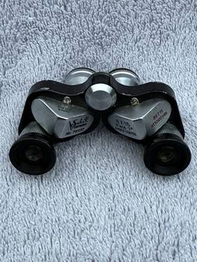 76455 Selsi Vintage Lightweight Binoculars 6x15 Field 7 Amber Coated With Case Japan