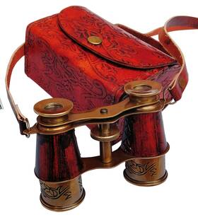 Sw0074 Sifaat World Compact 3-inch Antique Brass Binoculars Vintage Nautical Decorative Binocul