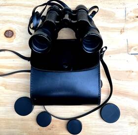 64238 Simor Rare 7x35 Extra Wide Field Binoculars 358 Ft. At 1000 Yds. With Case Caps
