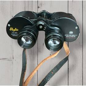 30567 Skylite Vtg 7x35 Magnesium Binoculars - Wide Angle Clear Optics Leather Strap