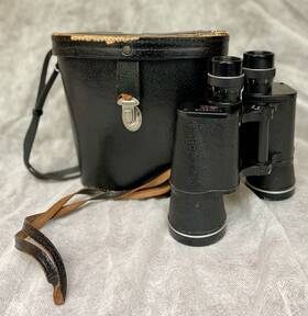 Sol No-7015 Vintage Selsi 7x50 Binoculars With Amber Coated Optics And Original Leather Case