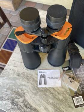 Spion 207-1401 Zoom Binoculars 20-140x70 Fully Coated Porro Prism Full-size Black/orange