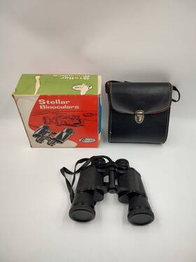 2033t Stellar Vtg Precision 7x35 Coated Optics Binoculars Box Leather Case &manual