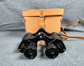 304782 Sunbeam Binoculars No With Leather Case 8x25 Vintage