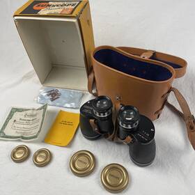 No.w-50140 Sunscope 50140 Vintage Prismatic Coated Lens 7x35 Binoculars Case And Box