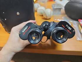 51486 Sunset Vintage 7 X 50 Binoculars With Strap And Case Amber Coated Optics