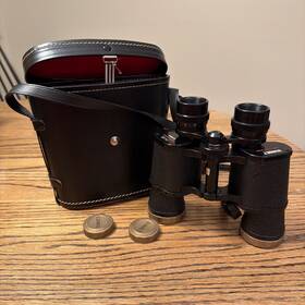 1000yd Sunset 802954 Vintage Binoculars 7x35 Amber Coated Optics No. 341ft 1000yd&case