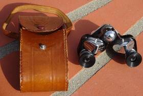 20027 Super-power 22077 Vtg Mini Binoculars Occupied Japan Opera Spy 6x15 # With Case