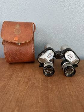 11484 Tasco Vintage Binoculars 7x25 Fully Coated Wide Angle Model T With Case
