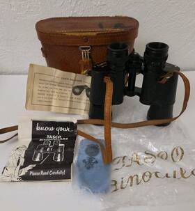 Tasco 40474 Vntg 7x35 Binoculars Light Weight Original Case Papers Japan 1960s M39