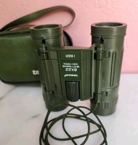 8096 Tasco 8x22 Compact Binoculars 367ft/1000yds With Case Army Green Jb-4