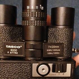 Tasco 87752 8000 Binoculars 7x Magnification 20mm Lens Black Mpn